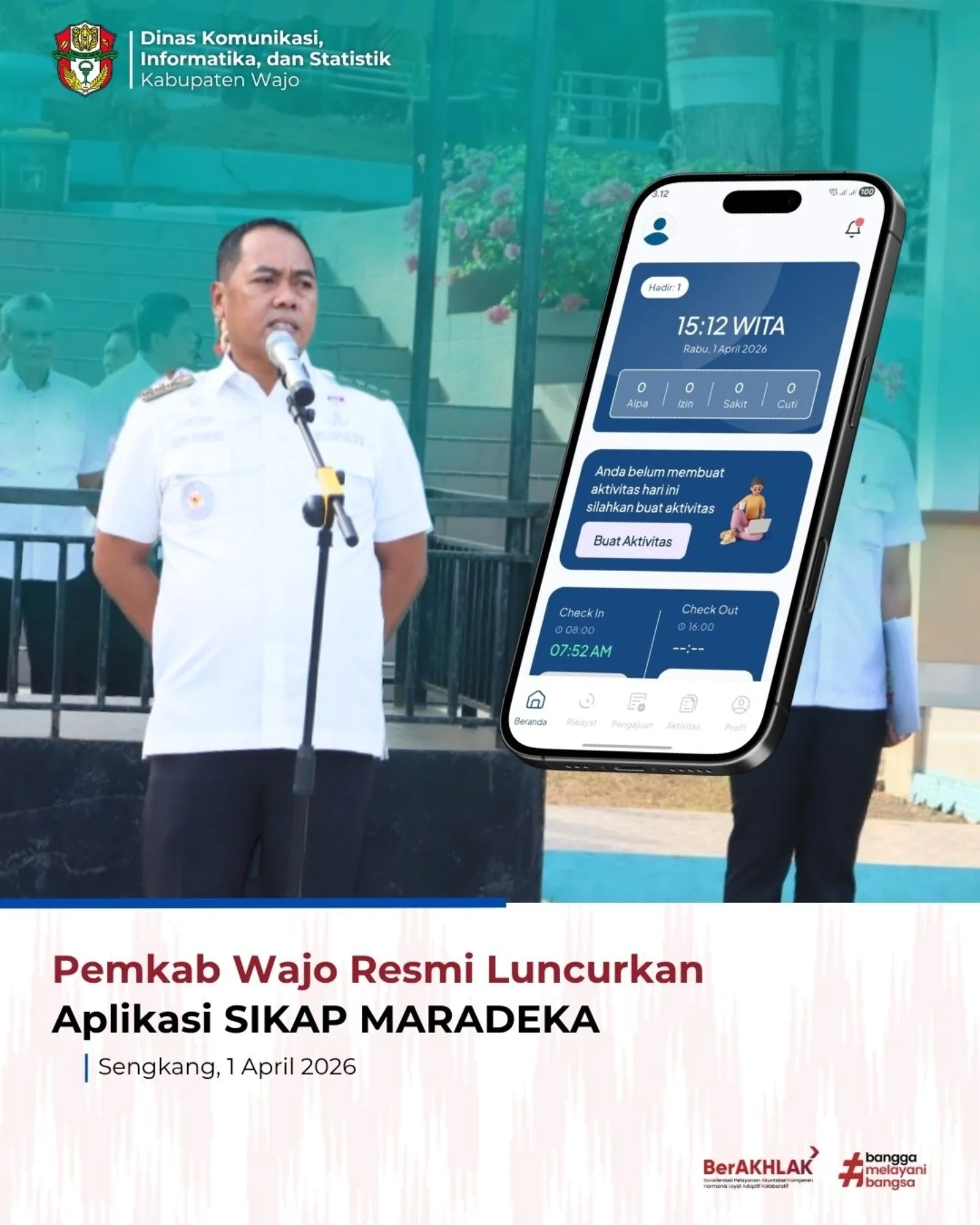 Pemkab Wajo resmi meluncurkan aplikasi SIKAP MARADEKA