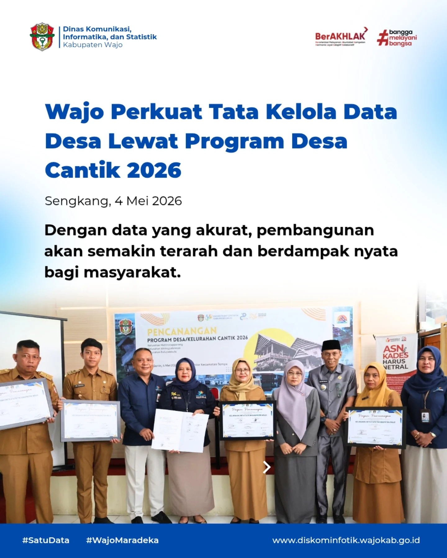 Wajo Perkuat Tata Kelola Data Desa Lewat Program Desa Cantik 2026